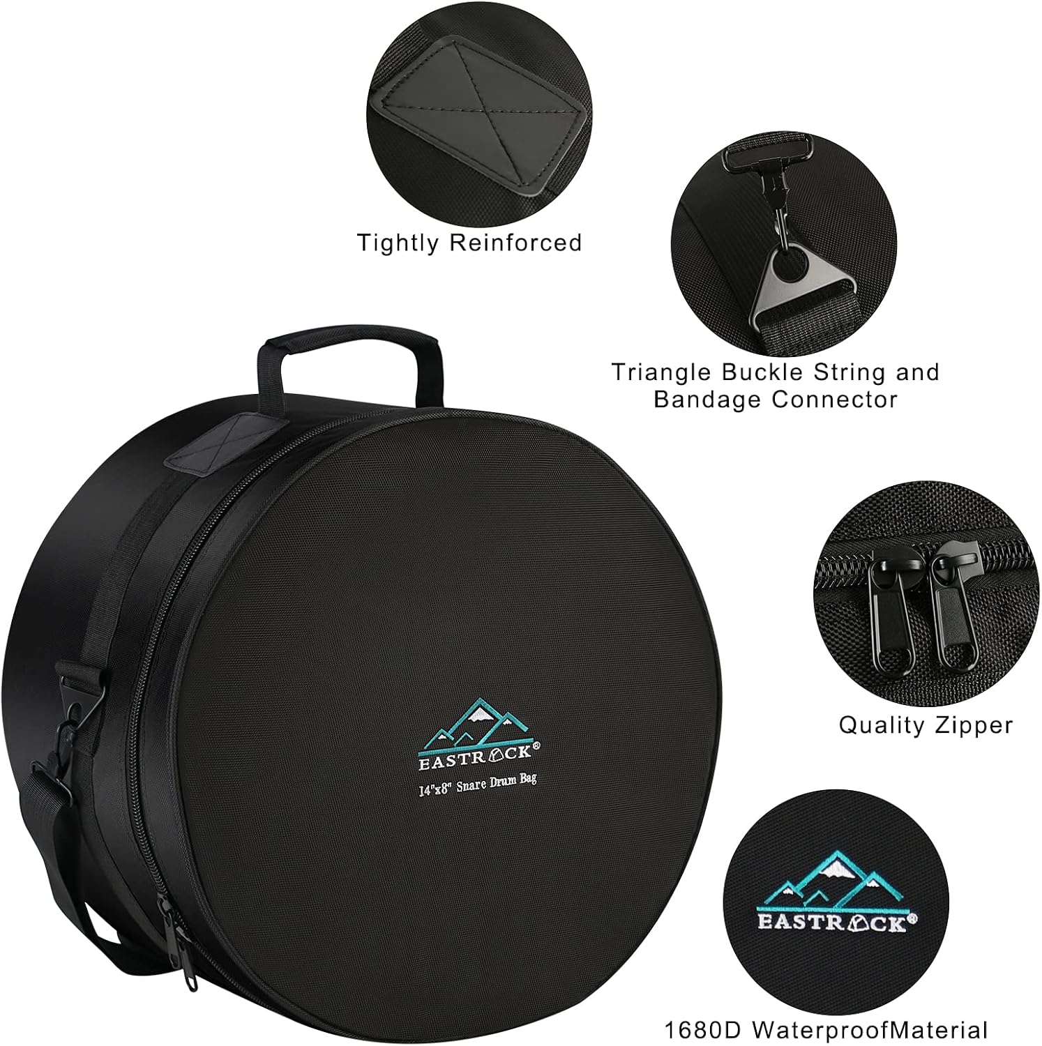 EASTROCK 14" x8" Snare Drum Bag, Snare Drum Cases 15 mm Thick Padding for Your Drum... image
