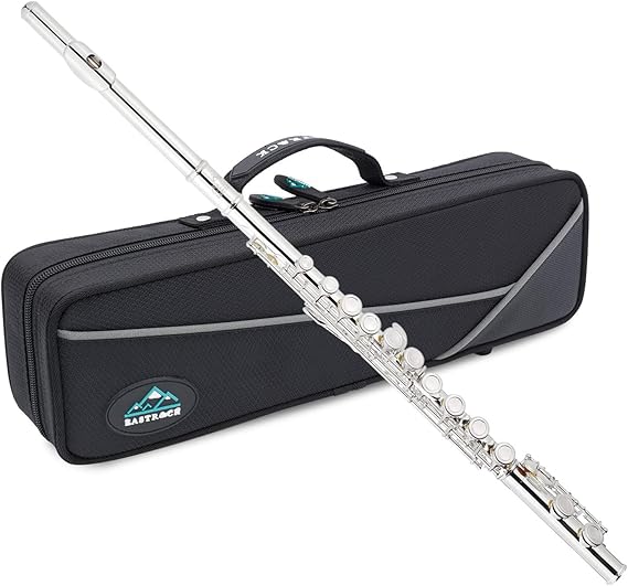 EastRock Closed Hole Flutes C 16 Key for Beginner, Kids, Student Silver Nickel Flute with...