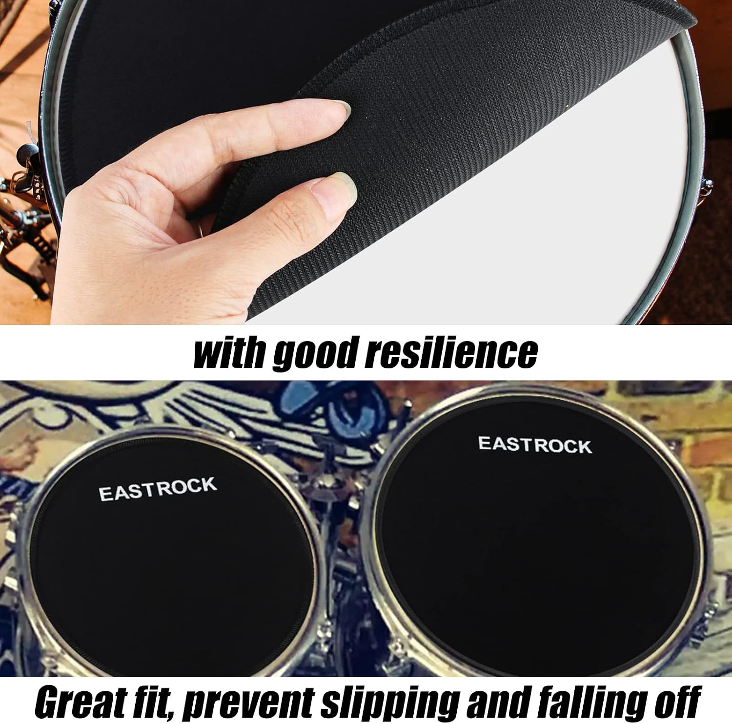 EASTROCK Drum Mute Pads Set 11 Pieces With Cymbal Pad + Hi hats Set Pad, Foam Drum Silencer... image
