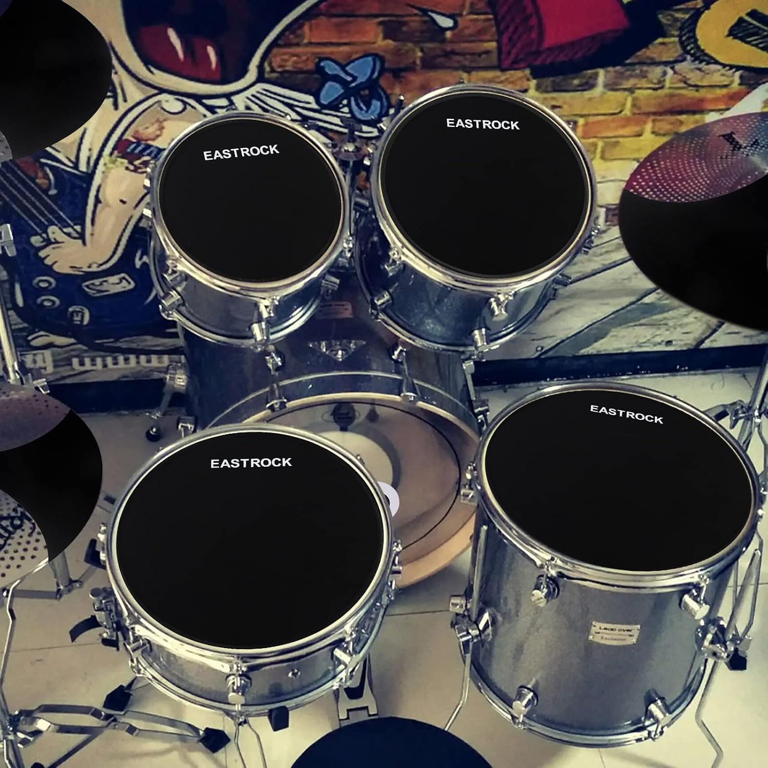 EASTROCK Drum Mute Pads Set 11 Pieces With Cymbal Pad + Hi hats Set Pad, Foam Drum Silencer... image