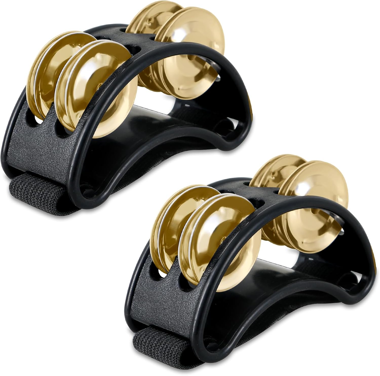 EASTROCK Foot Tambourine Percussion Musical Instrument Foot Percussion with Golden Steel...