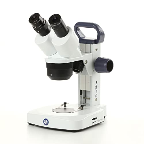 EduBlue Binocular Stereo Microscope 1x/2x/4x revolving Objective, 10x/20x/40x Magnification...