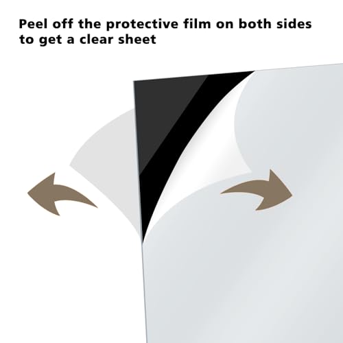 Egofine 8" x 10" Black Plexiglass Sheets 6 Pack 0.04 Inch Cast Acrylic Sheet Thick for DIY... image
