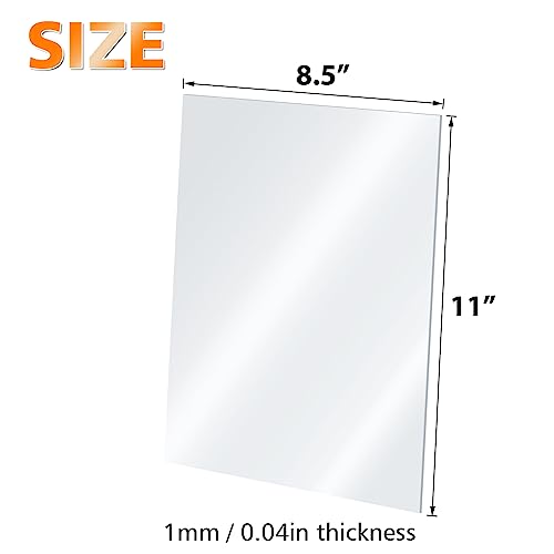 Egofine Plexiglass Sheets Acrylic Sheets 6 Pack of 8.5x11’’ 0.04 Thick Clear Plastic... image