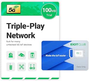 EIOTCLUB SIM Card for Security Cameras, 5G/4G LTE No Contract Data Plan, USA Coverage, Works...