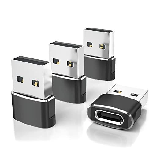 Elebase USB to USB C Adapter for iPhone 17 4Pack,USBC Female to A Male Car Charger... image