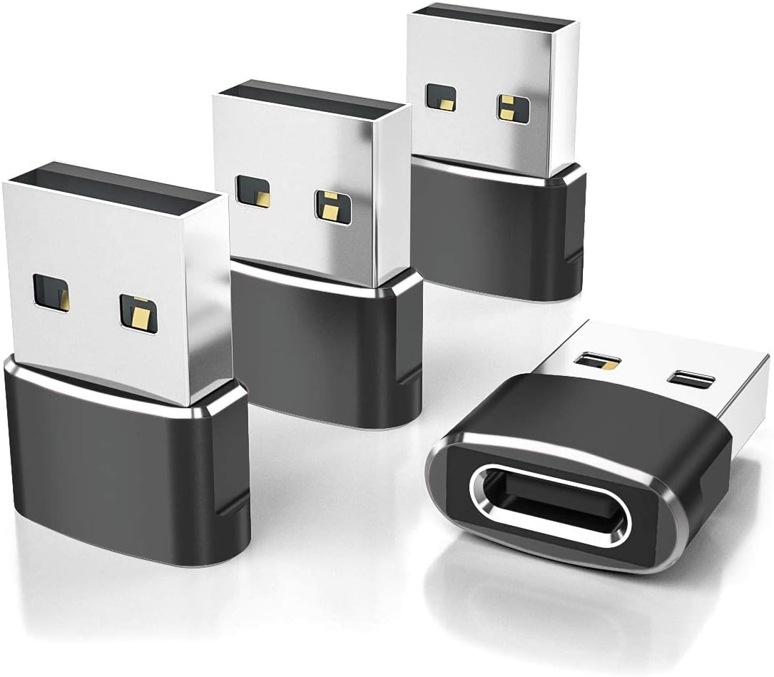 Elebase USB to USB C Adapter for iPhone 17 4Pack,USBC Female to A Male Car Charger...