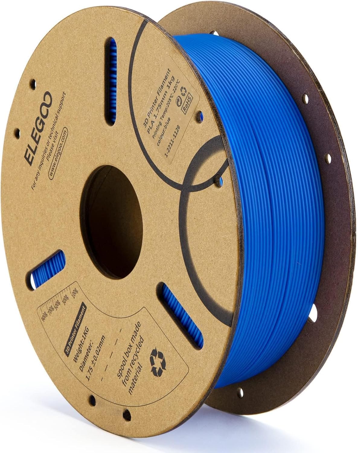 ELEGOO PLA Filament 1.75mm Dark Blue 1KG, 3D Printer Filament Dimensional Accuracy +/...