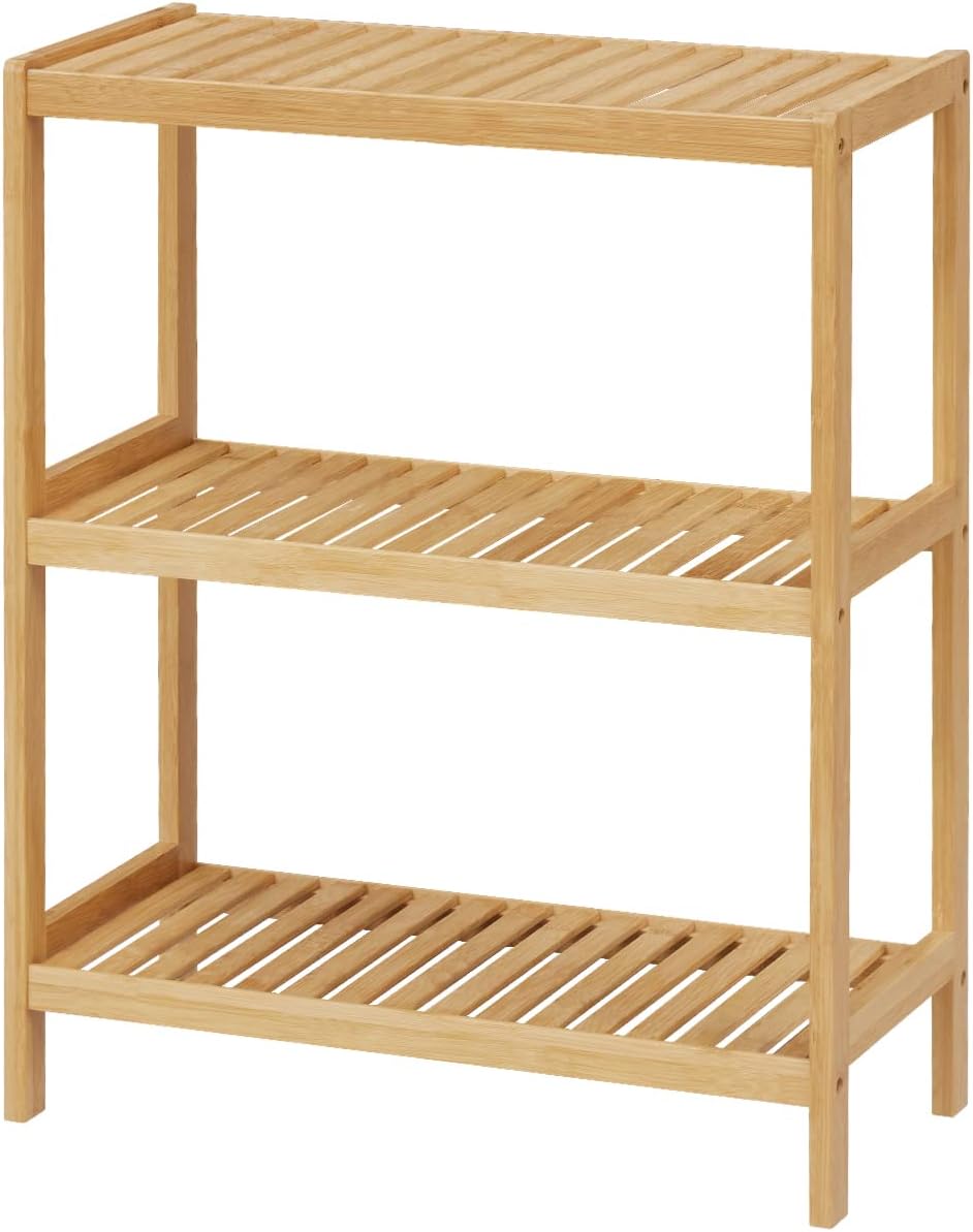 Elepude Bamboo Bathroom Shelf, Stand Utility Storage Shelf Multifunctional Bathroom Kitchen...