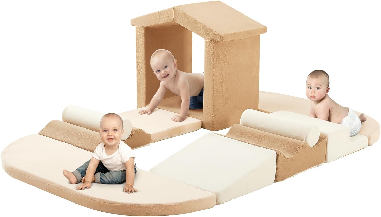 Elftopia 10-Piece Foam Climbing Blocks with Ramp & Stairs for Toddlers,Soft Play Gym...