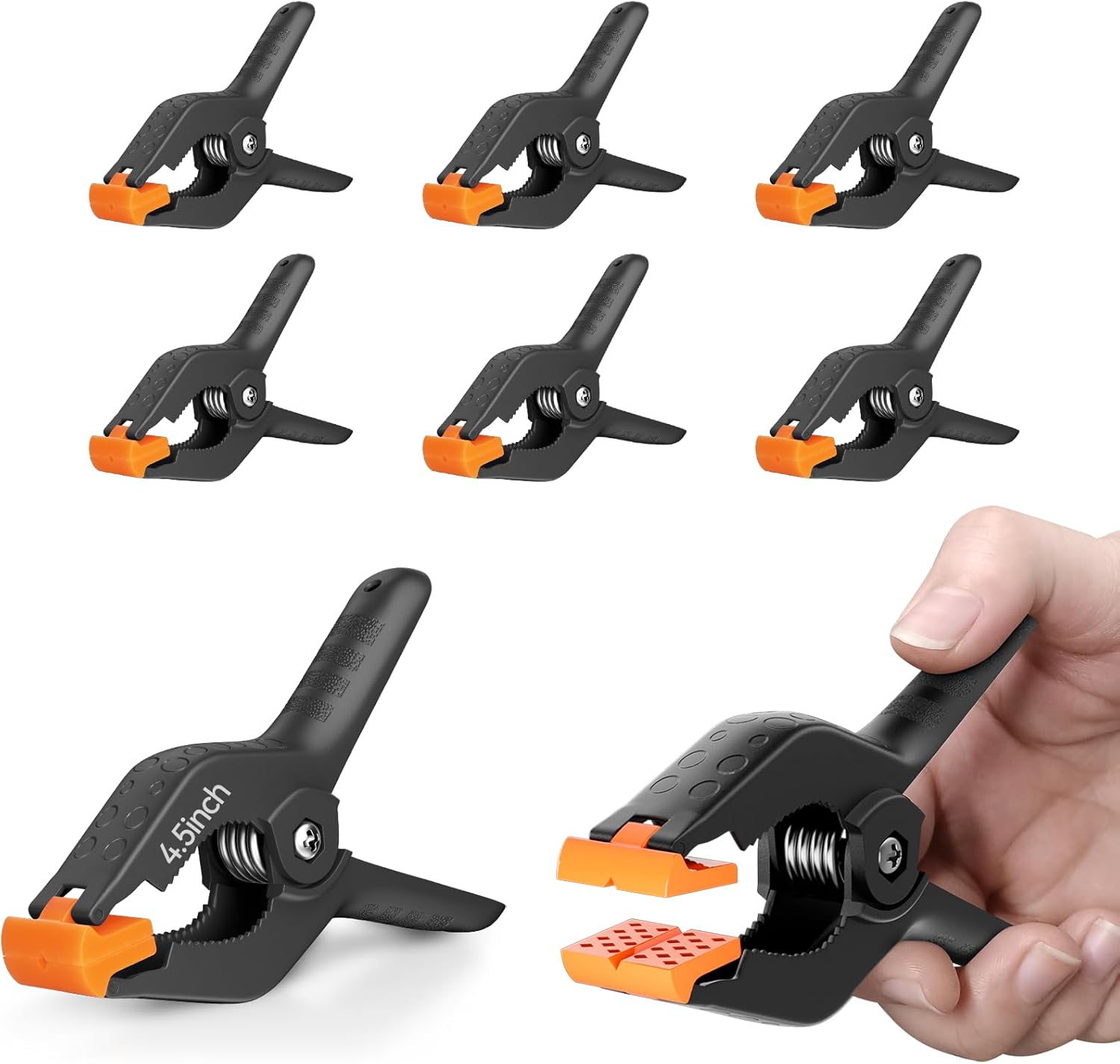 EMART 6 Pack Heavy Duty Spring Clamps, 4.5 inch Plastic Photo Booth Backdrop Clips Clamps...