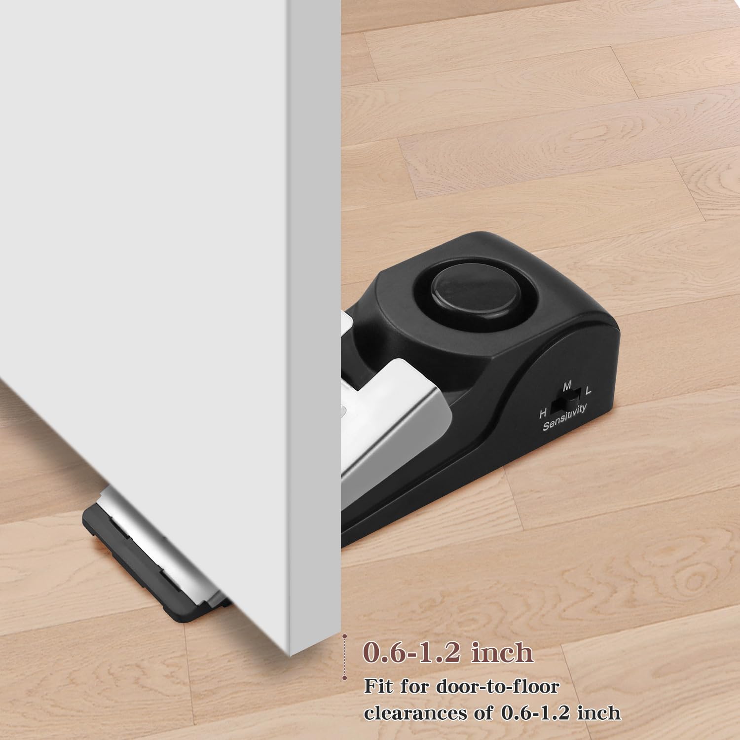 EMDMAK Door Stop Alarm with 120DB Siren Door Stop for Home & Travel (Black) (Pack of 2) image