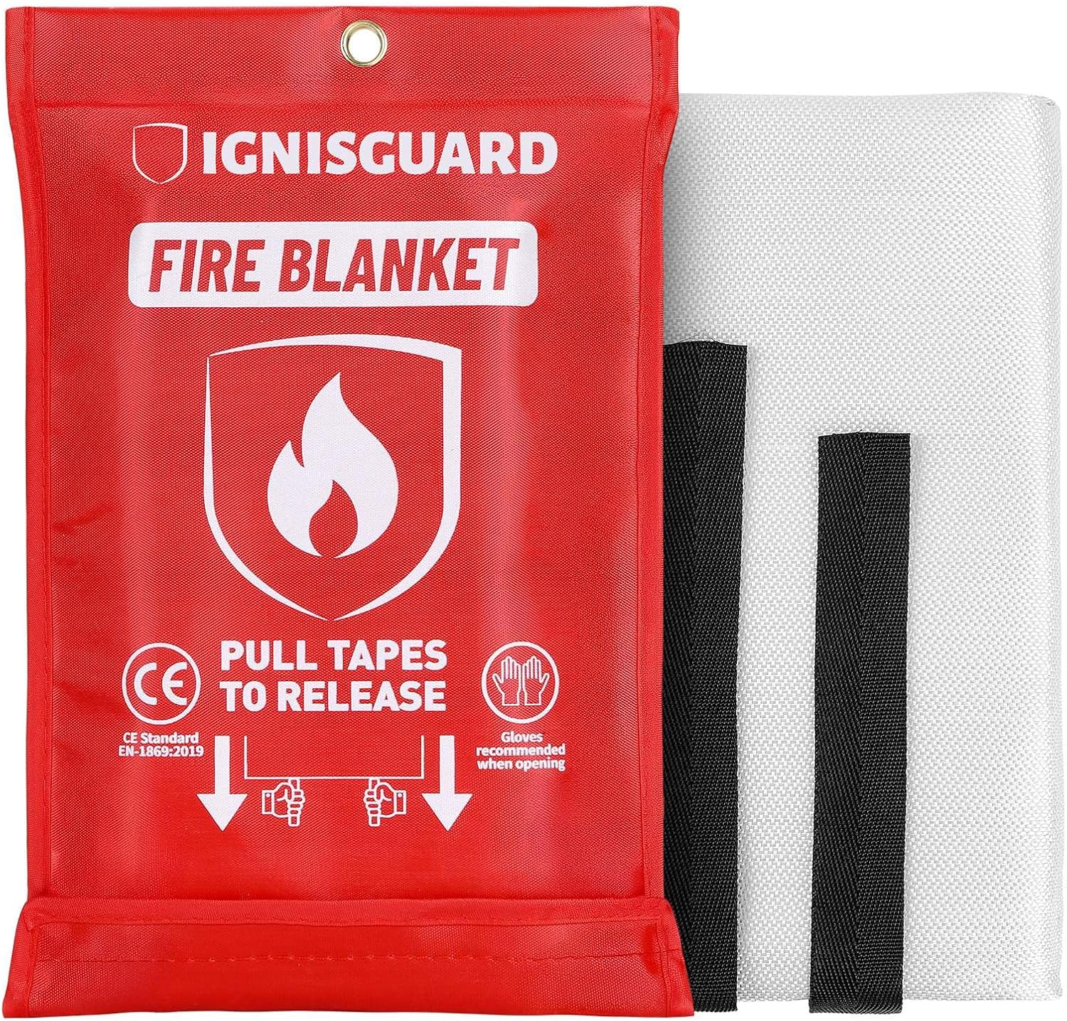 Emergency Fire Blanket for Home and Kitchen, 1-Pack 40"x40" Fiberglass Fire Suppression...