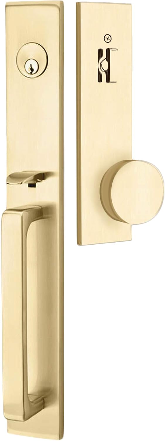 Emtek Contemporary Tubular Entry Set: Lausanne Style with Round KNOB on The Interior Side. 2...