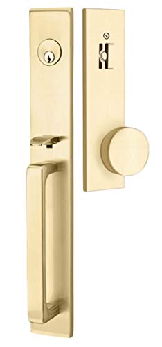 Emtek Contemporary Tubular Entry Set: Lausanne Style with Round KNOB on The Interior Side. 2... image