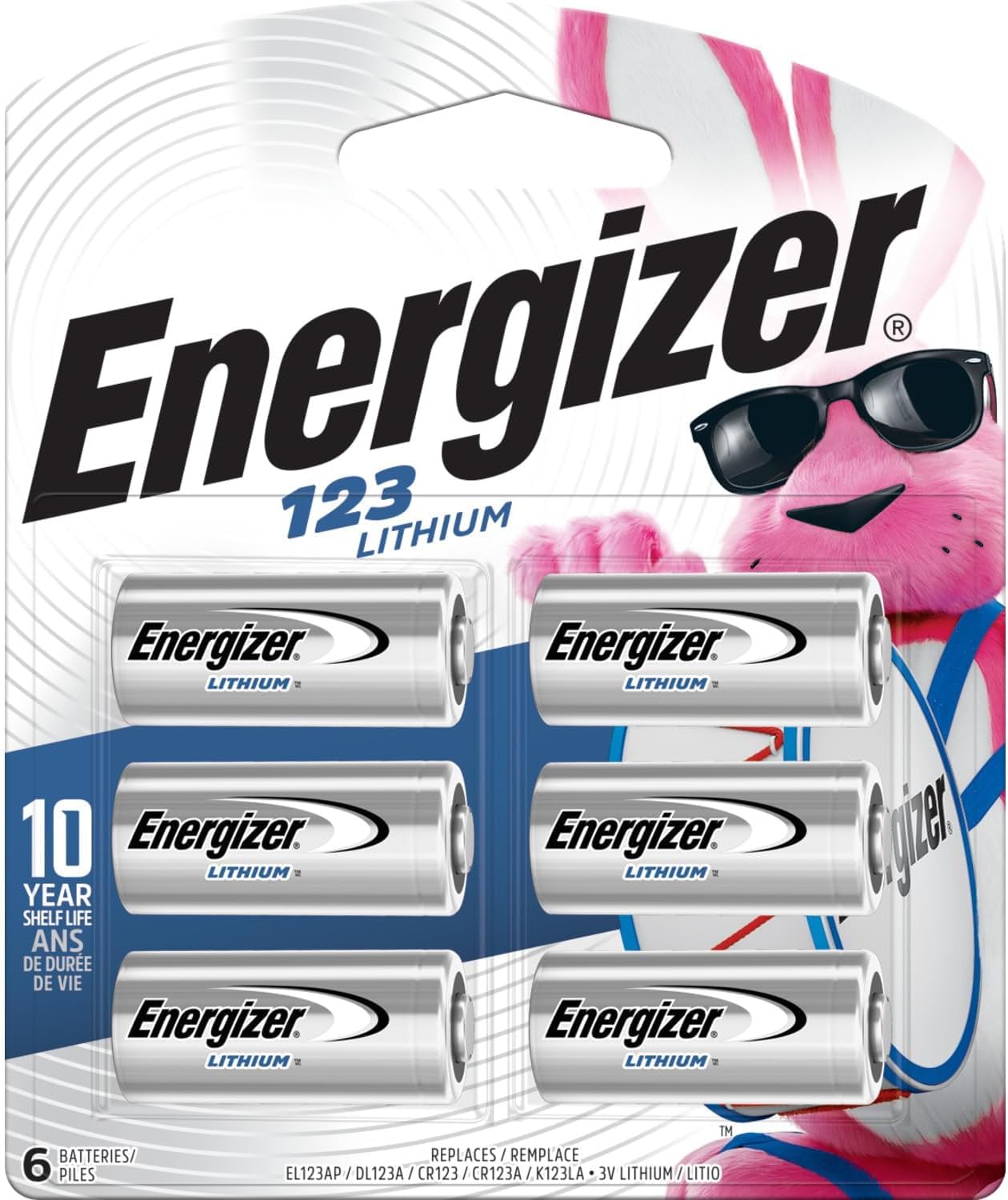 Energizer 123 6 Lithium Batteries - Pack of 6 (Silver)