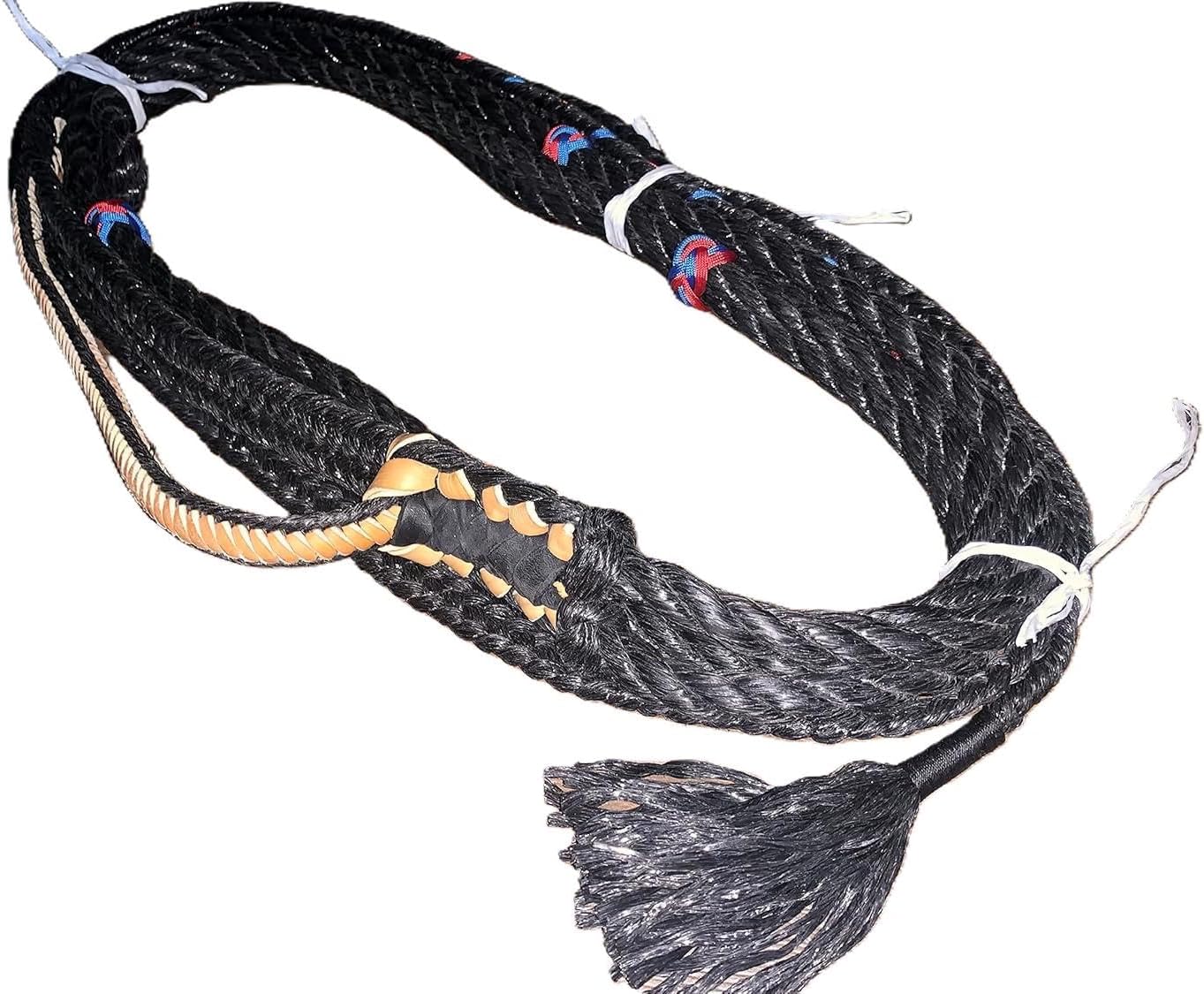 EPT Bull Rope Black Poly Pro 9x7 Left Hand 7/8' x 1" Soft - Bull Riding Rope 16'