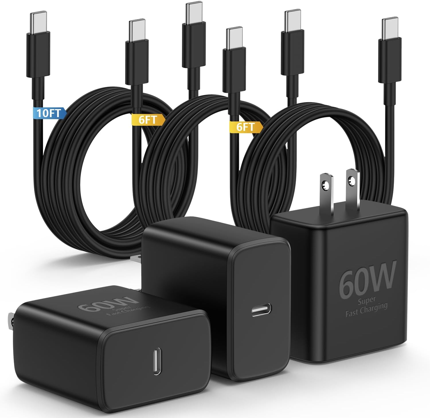 Essri 3Pack 60W Super Fast Charger for Samsung Galaxy S26 Ultra,Type C Charger Fast Charging...