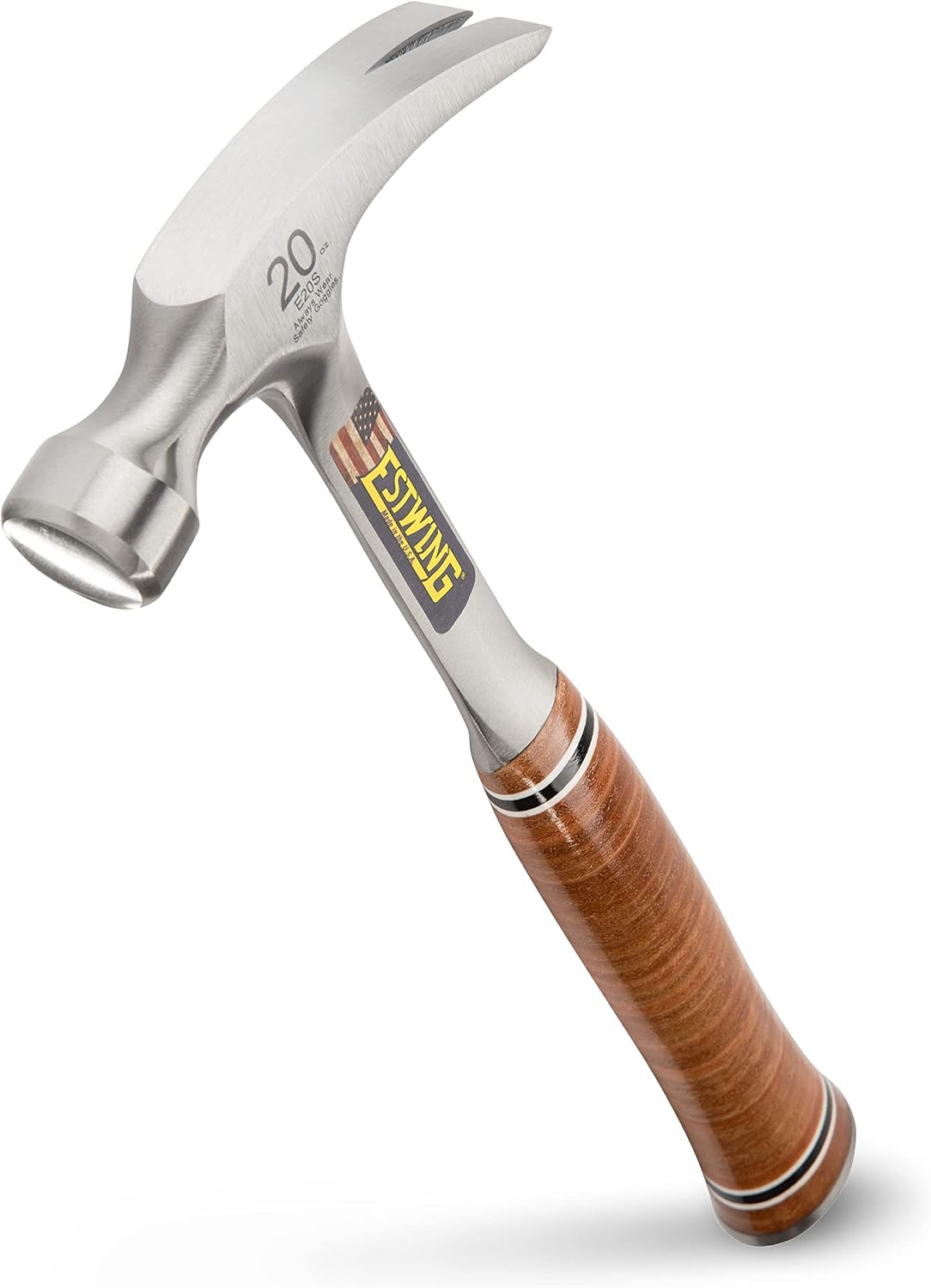 ESTWING Hammer - 20 oz USA Made Straight Rip Claw Hammer with Smooth Face & Genuine Leather...