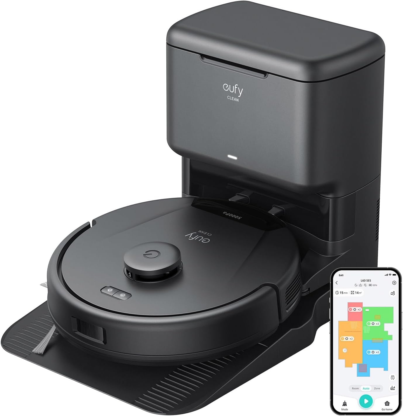 eufy L60 Robot Vacuum with Self Empty Station, Hair Detangling Technology, Up to 60 Days...