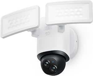 eufy Security Floodlight Camera E340 Wired,360° Pan and Tilt,24/7 Recording,Dual-Band...
