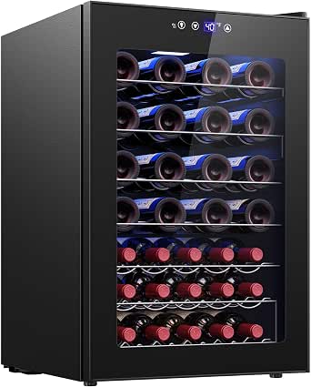 EUHOMY 45 Bottle Wine Cooler Refrigerator, Wine Fridge with Glass Door for Red, White and...