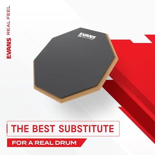 Evans RealFeel - Drum Practice Pad - Drum Pad - Drummer Practice Pad - Gum Rubber &... image