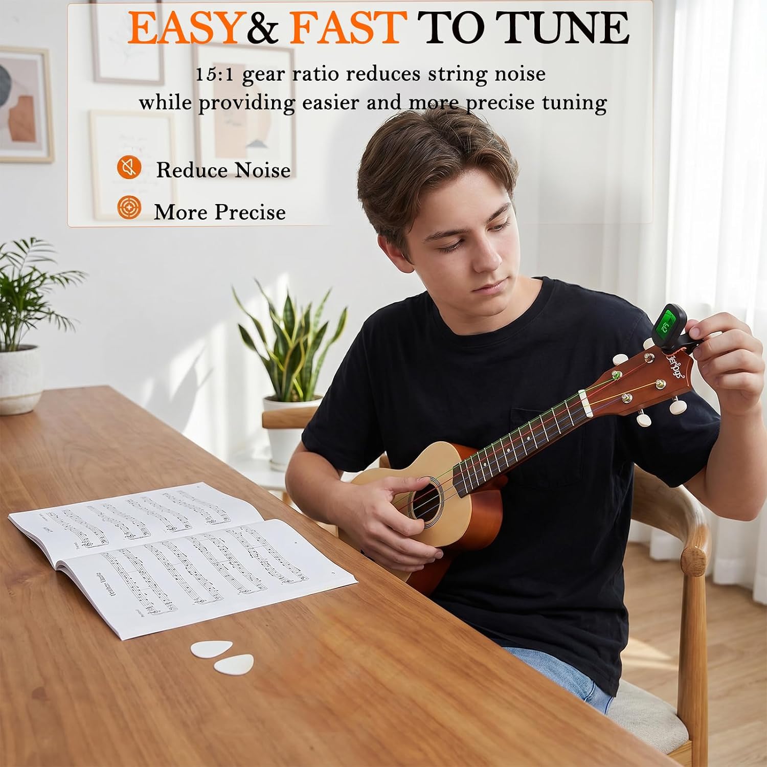 Everjoys Soprano Ukulele Beginner Kit 21 Inch w/Free Online Lesson Gig Bag Tuner Picks... image