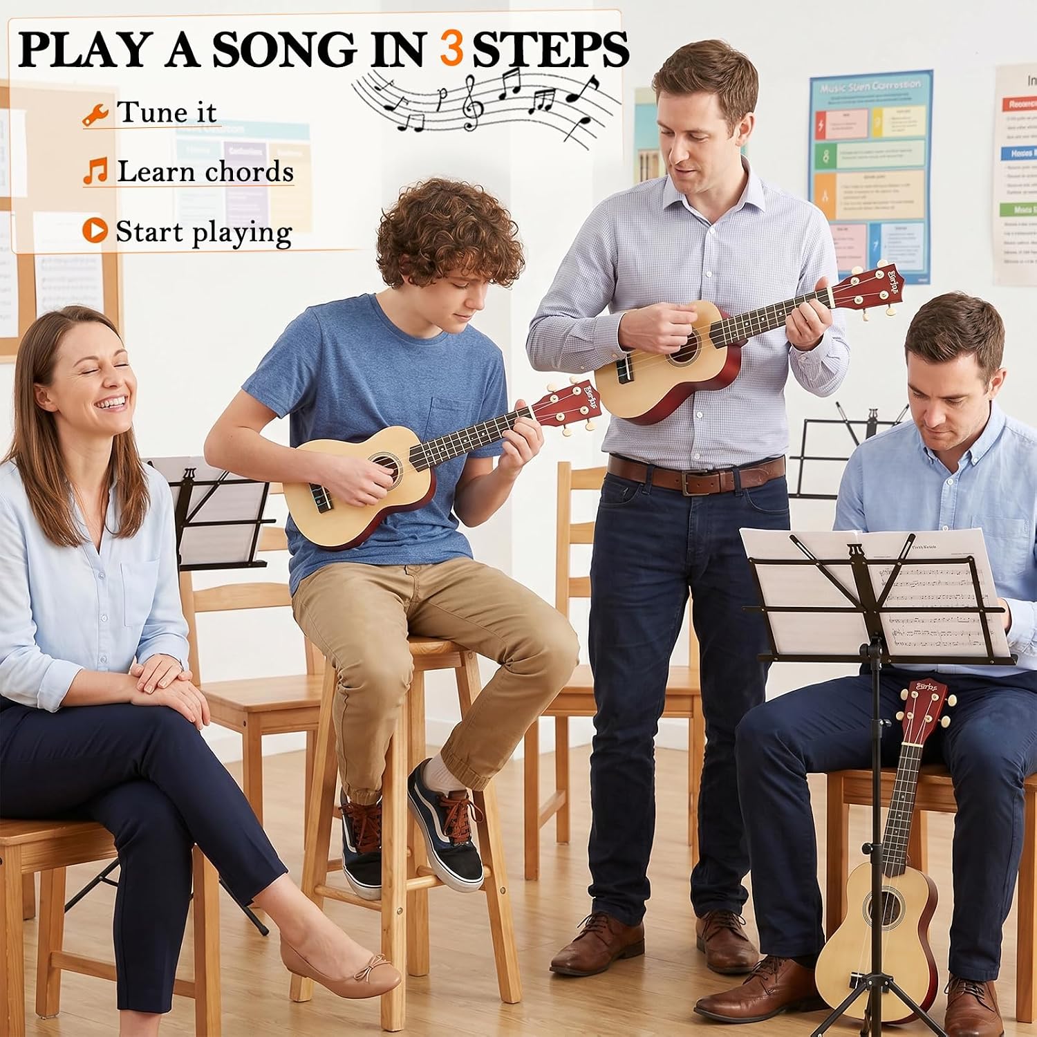 Everjoys Soprano Ukulele Beginner Kit 21 Inch w/Free Online Lesson Gig Bag Tuner Picks... image