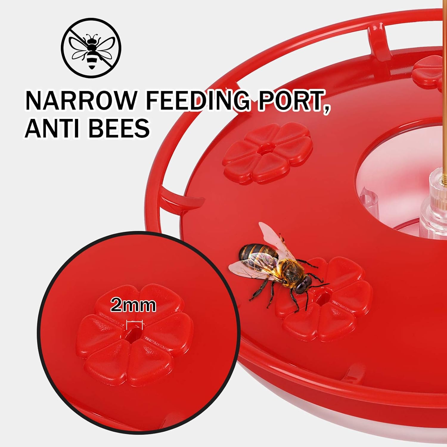 eWonLife Hummingbird Feeders for Outdoors, 2 Pack 16 oz Leak-Proof Dish-Style Humming Bird... image