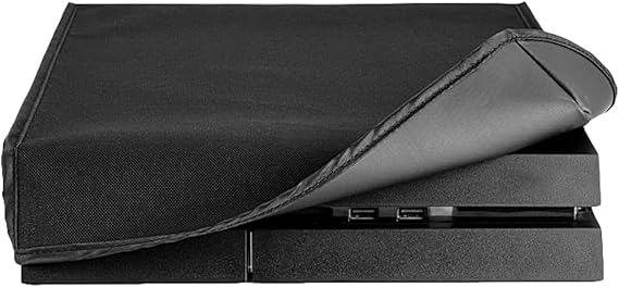 eXtremeRate Black Horizontal Dust Cover for PS4 Console, Soft Neat Lining Dust Guard, Anti...