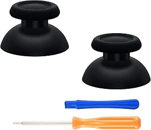 eXtremeRate Black Replacement Thumbsticks for PS5 Controller, Custom Analog Stick Joystick...