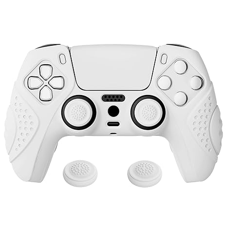 eXtremeRate PlayVital Guardian Edition White Ergonomic Soft Anti-Slip Controller Silicone...