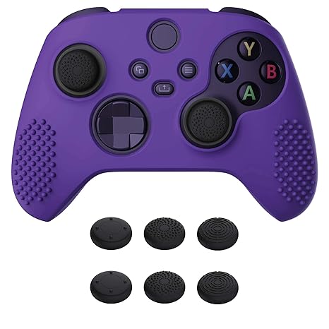 eXtremeRate PlayVital Purple 3D Studded Edition Anti-slip Silicone Cover Skin for Xbox...