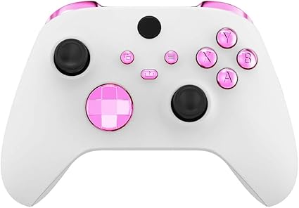 eXtremeRate Replacement Buttons for Xbox Core Wireless Controller, Chrome Pink Glossy Custom...