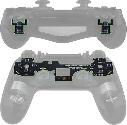 eXtremeRate Whole Tactile Clicky Kit for PS4 Controller Shoulder Face Dpad Buttons, Custom...