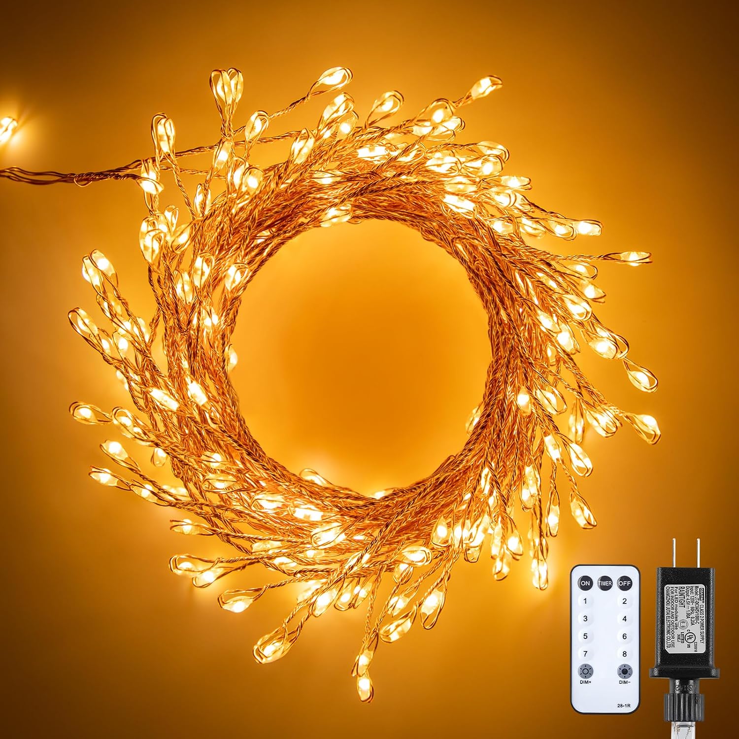 Fairy Lights Plug in, 10Ft 200LEDs String Lights with Remote, 8 Lighting Modes, Copper Wire...