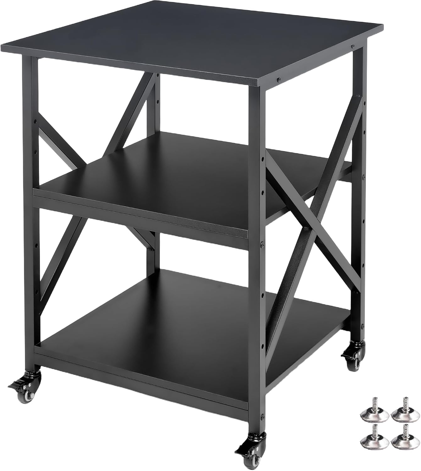 Fannova Printer Stand, 23.6 x 23.6 x 30.1 Inches Large Square Printer Table with Height...