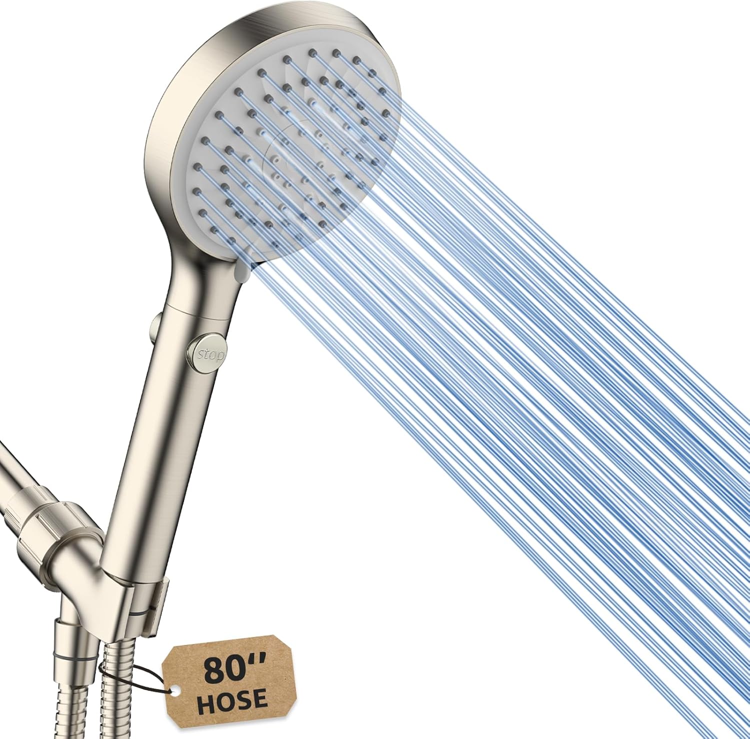 FASDUNT Shower Head with Handheld, High Pressure Handheld Shower Head with 80" Extra Long...