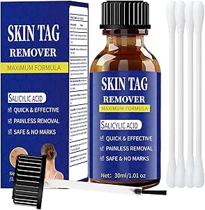 Fast-Acting Skin Tag Remover for Body and Neck - Natural, Mild Salicylic Acid Formula, Use a...