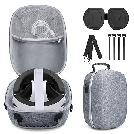 FASTSNAIL Hard Carrying Case & Accessories Bundle Compatible with PS VR2, Protective Storage...