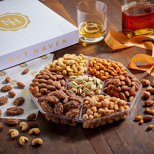 Fathers Day Nuts Gift Basket - Assortment of Sweet & Roasted Salted Gourmet Nuts - Food Gift... image