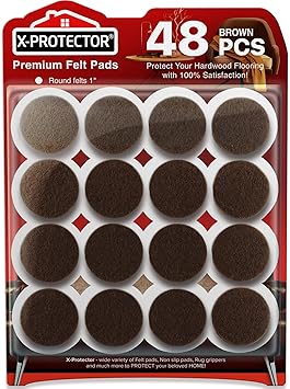 Felt Furniture Pads X-PROTECTOR - 48 Premium Floor Protector Chair Felts for Feet Wood... image