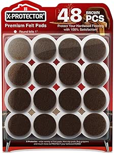 Felt Furniture Pads X-PROTECTOR - 48 Premium Floor Protector Chair Felts for Feet Wood... image