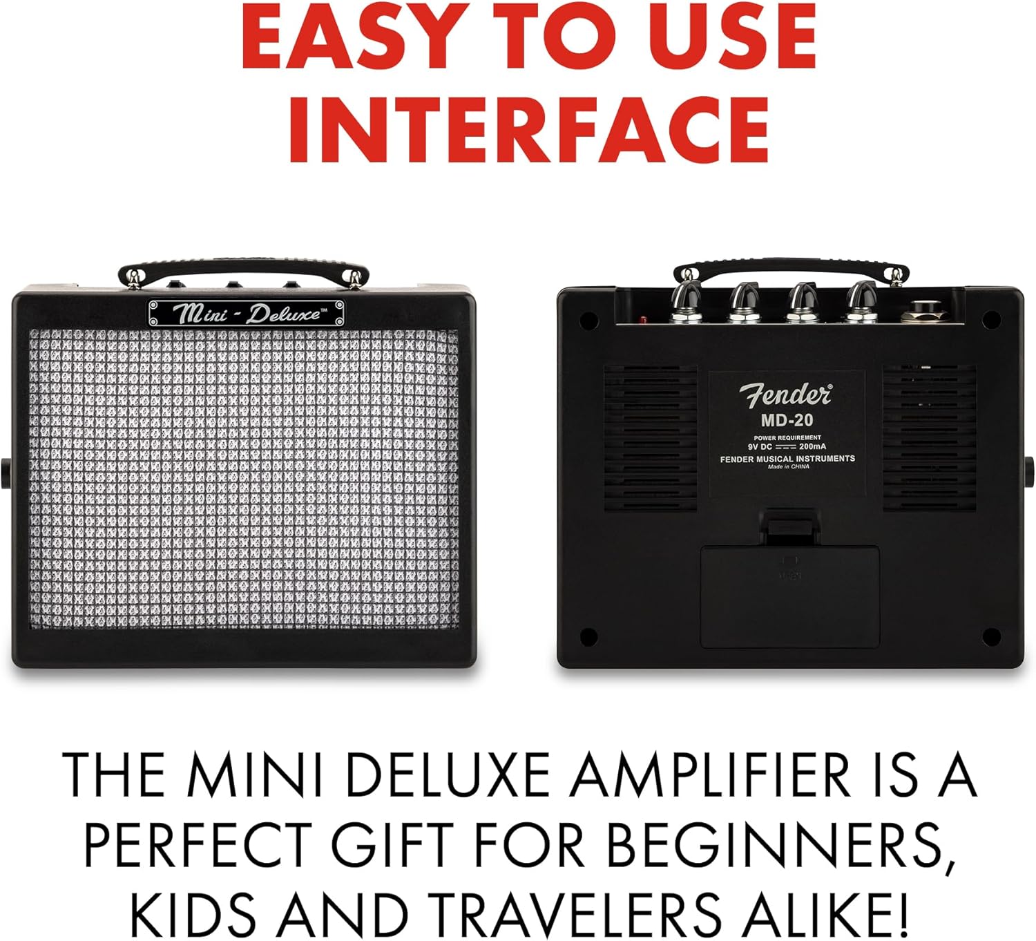 Fender Mini Deluxe Electric Guitar Amp, with 1-Year Warranty, Mini Guitar Amp, Portable... image
