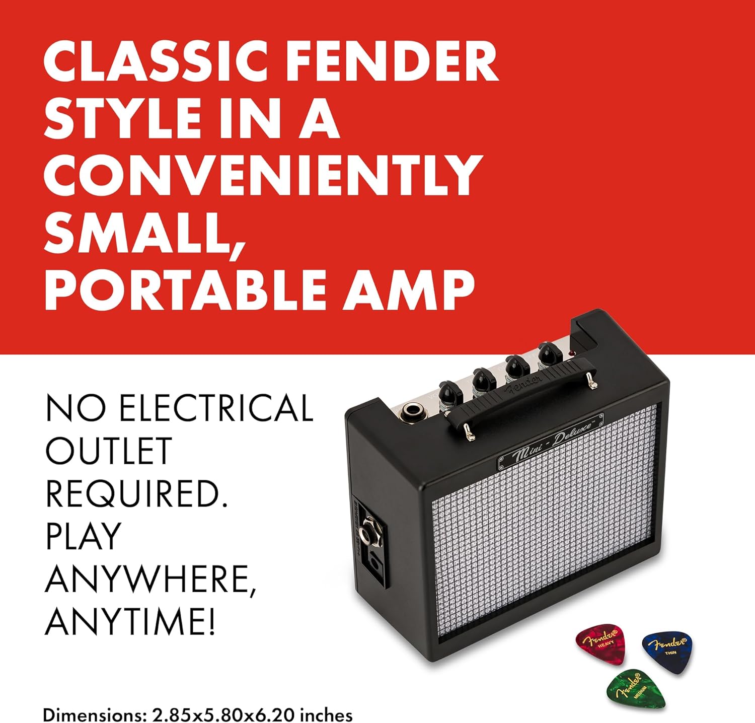 Fender Mini Deluxe Electric Guitar Amp, with 1-Year Warranty, Mini Guitar Amp, Portable... image