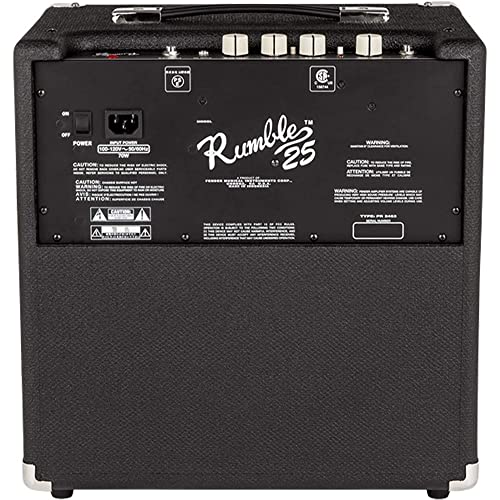 Fender Rumble 25 V3 Bass Amplifier Bundle with Classic Celluloid Guitar Picks (12-Pack) 10ft... image