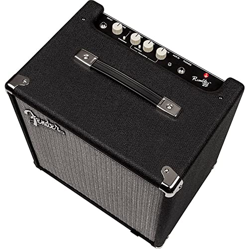 Fender Rumble 25 V3 Bass Amplifier Bundle with Classic Celluloid Guitar Picks (12-Pack) 10ft... image