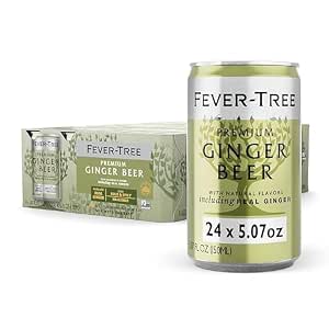 Fever-Tree Ginger Beer – Premium Mixer for Cocktails and Mocktails, 5.07 fl oz Cans, Pack...