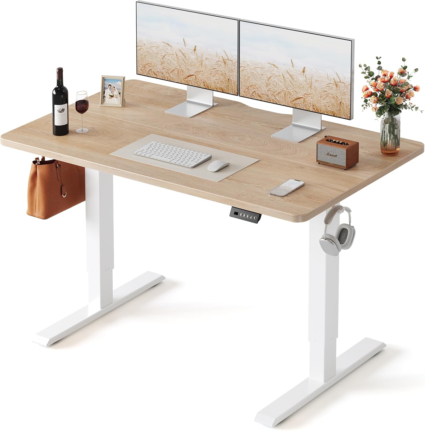 FEZIBO Standing Desk, 48 × 24 Inches Electric Height Adjustable, Sit and Stand Up, Computer...